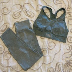 PINK Seamless High-Waisted Full Length Workout Tight & Sport Bra Bundle